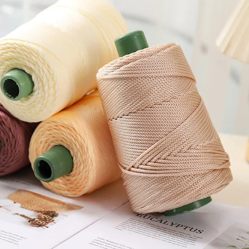 Corda leggera per uncinetto da 3 mm, filato cavo fresco per uncinetto, cappello da sole estivo, lavoro a mano, filo spesso, cuscino per cappello