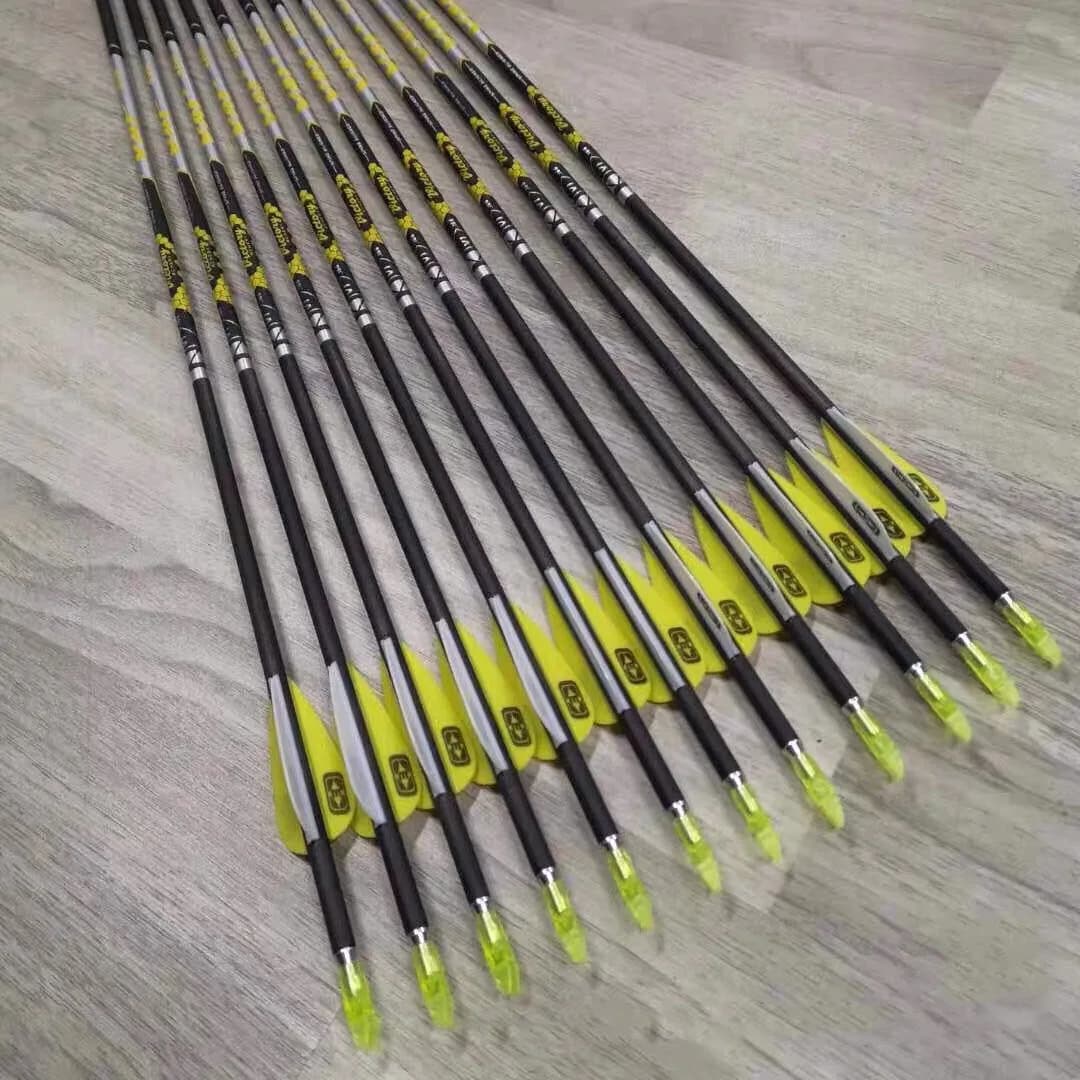 Tiro con l'arco ID4.2mm Colonna vertebrale 300 350 400 500 600 700 800 900 Frecce in carbonio puro VAP Victory V1 Frecce complete per tiro al bersaglio