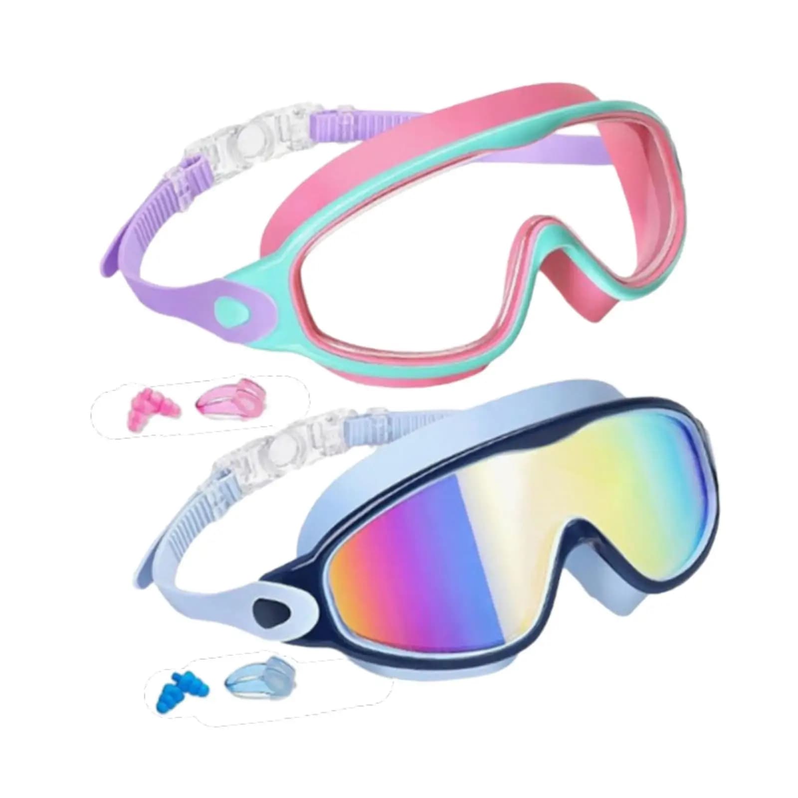 2x Swimwear Eye Protection Eyes Nuoto Glasses Large Visuality Lightweight Without Air Loss Pool Glasses