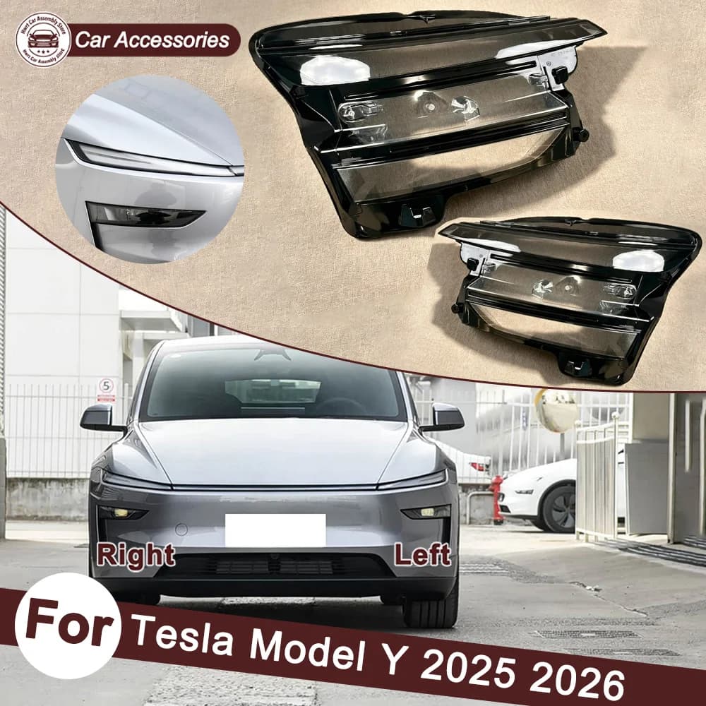 lamp shell Headlamp Housing Transparent Mask Cover For Tesla 2025 2026 Model Y Headlight Shell Plexiglass Replace Original Lens