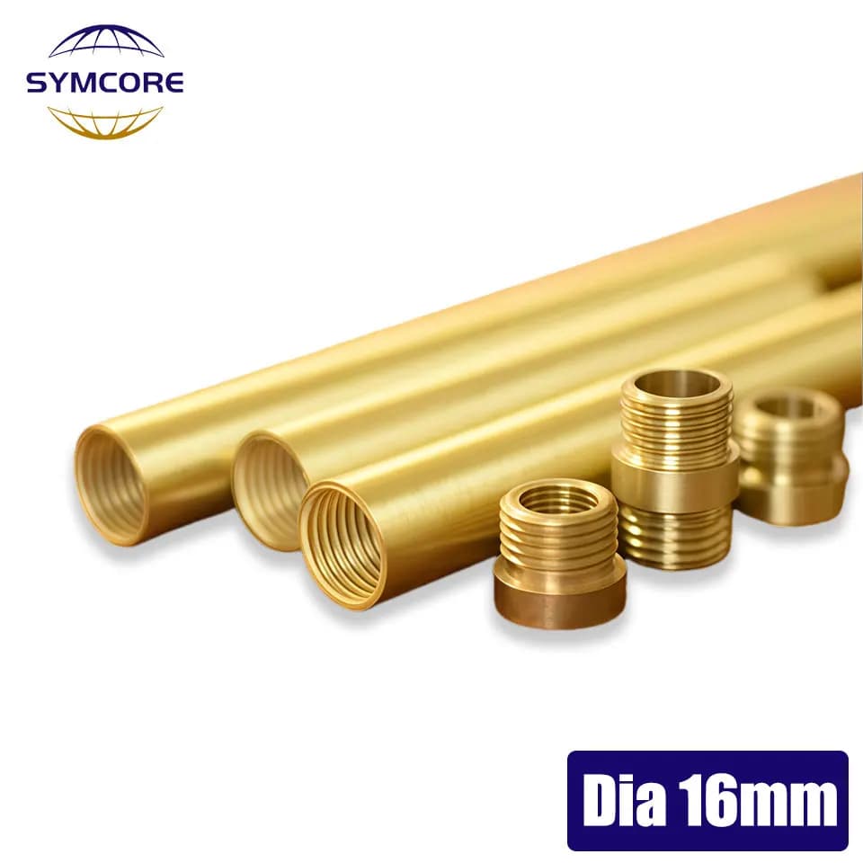Lampada da terra interamente in ottone da 16 mm di diametro con denti interni Lampada da tavolo a tubo cavo M14 Asta di fissaggio Lampada assemblata estesa