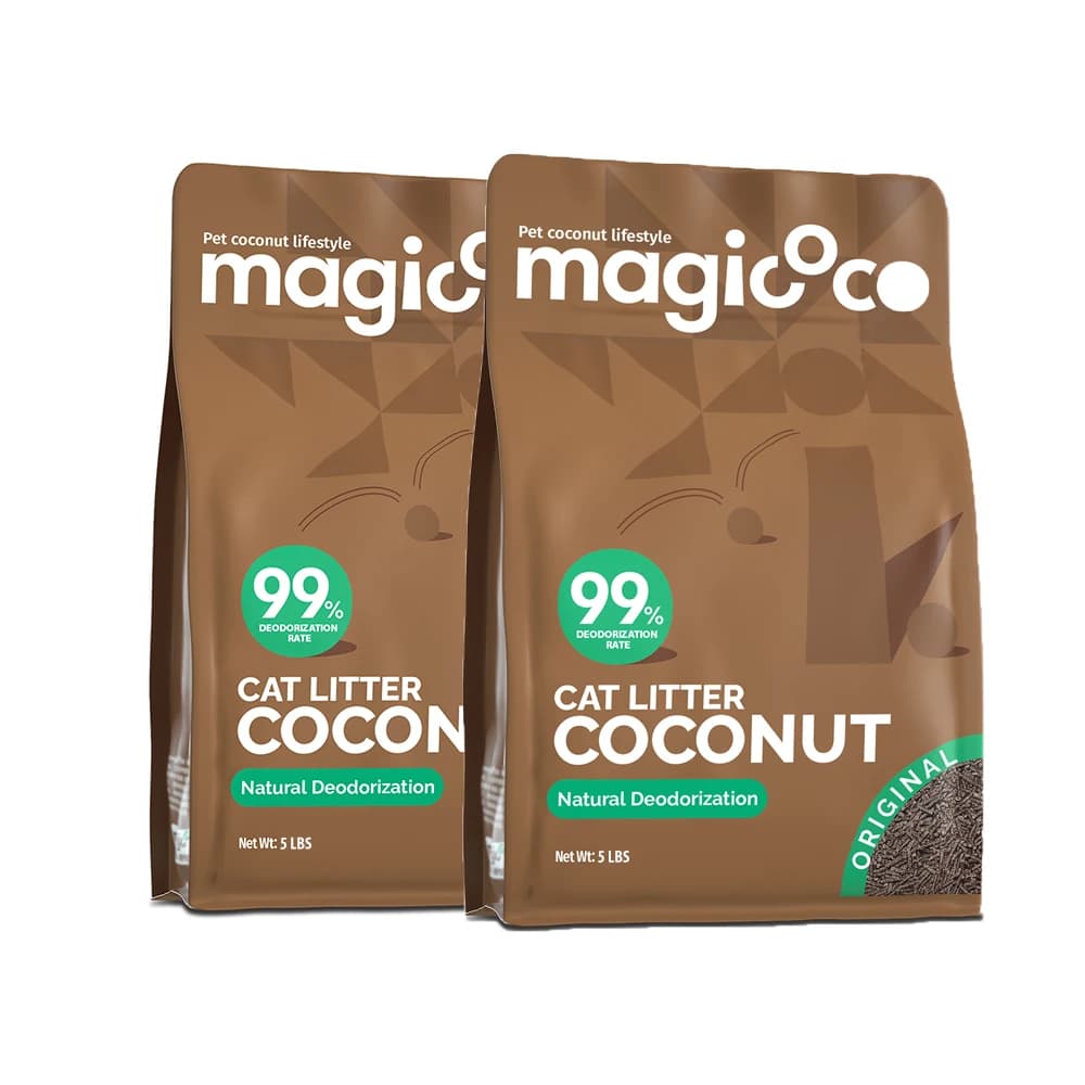 Magicoco Cat Litter Low Tracking & Flushable 99% Odor Elimination 8X Water Absorption & 98% Solid Clumping
