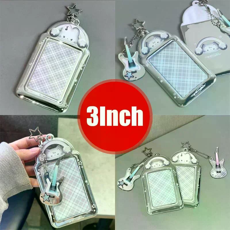 New！3Inch Kawaii Photocard Holder Bag Pendant Photo Frame Picture Display Stand Card Holder Student Keychain For Bag