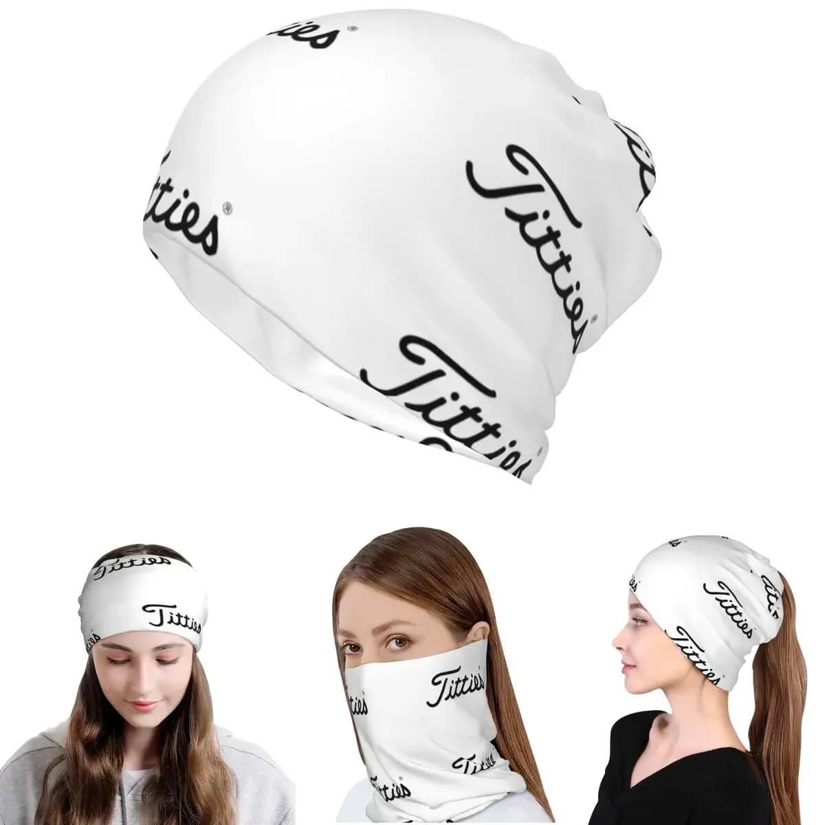 Titties Golf Ball Bandana Neck Cover Magic Scarf Multifunction Headband Beanies Hat for Men Women Adult Washable
