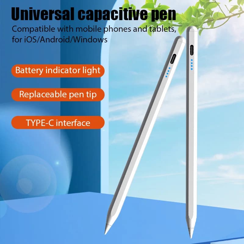 Penna stilo universale per Android/iOS/Windows Touch Screen Penna capacitiva Ricaricabile Inclinazione Penna stilo iPad per tablet telefono