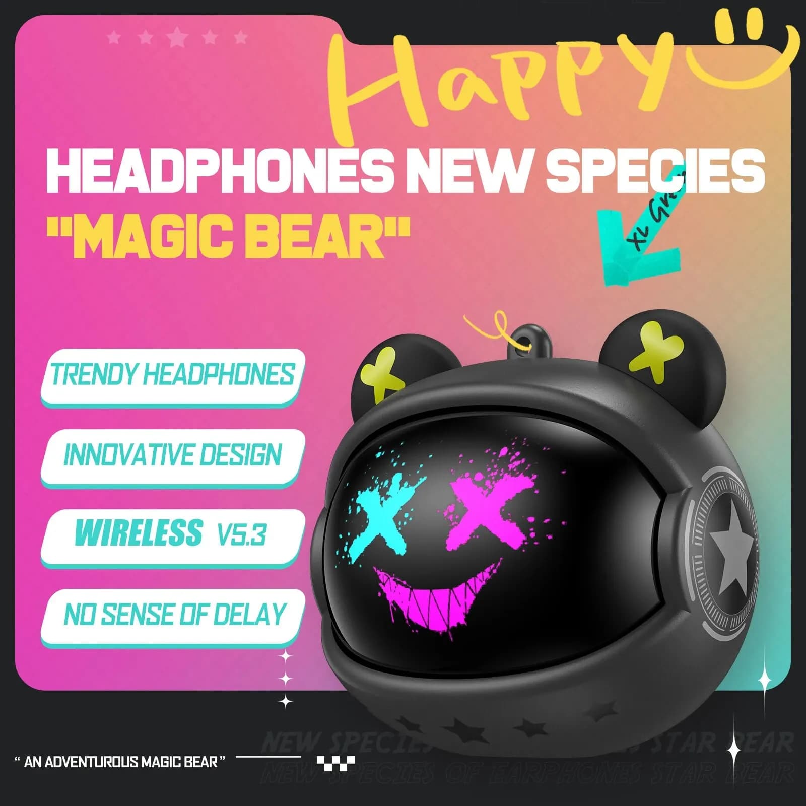 ONIKUMA T20 Headphones 2025New design flip-top wireless rotating earphones HiFi Stereo In-Ear Touch Control Headphones with microphone