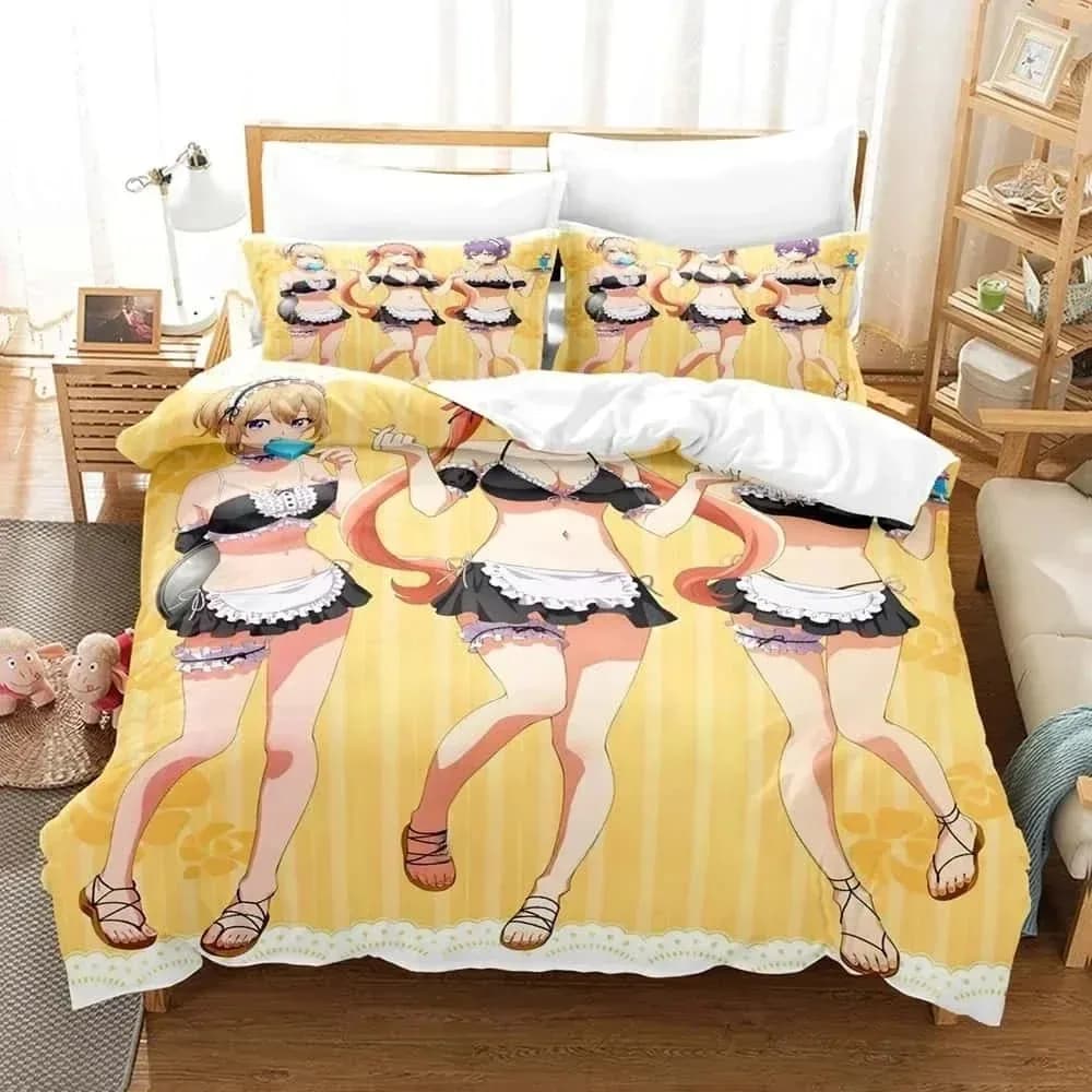 3D printed animated cards A pair of cubes Bed linen set Bedroom Soft and modern bedcovers Comfortable duvet cover Federa Quilt