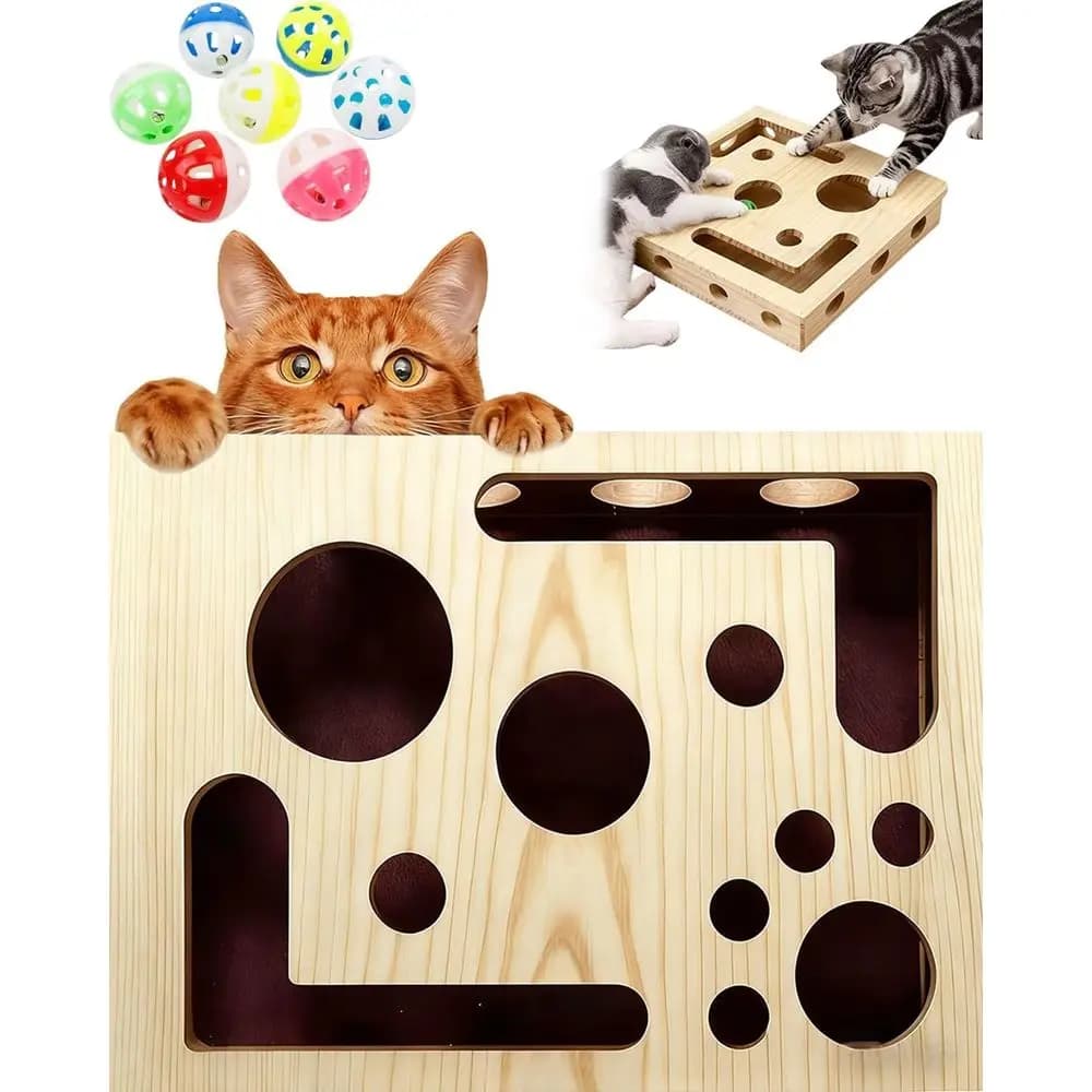 Scatola Interattiva con Puzzle da Grattare per Gatti - Alternativa Naturale alla Cura delle Unghie e al Tagliaunghie, Previene Graffi sui Mobili, Riduce lo Stress