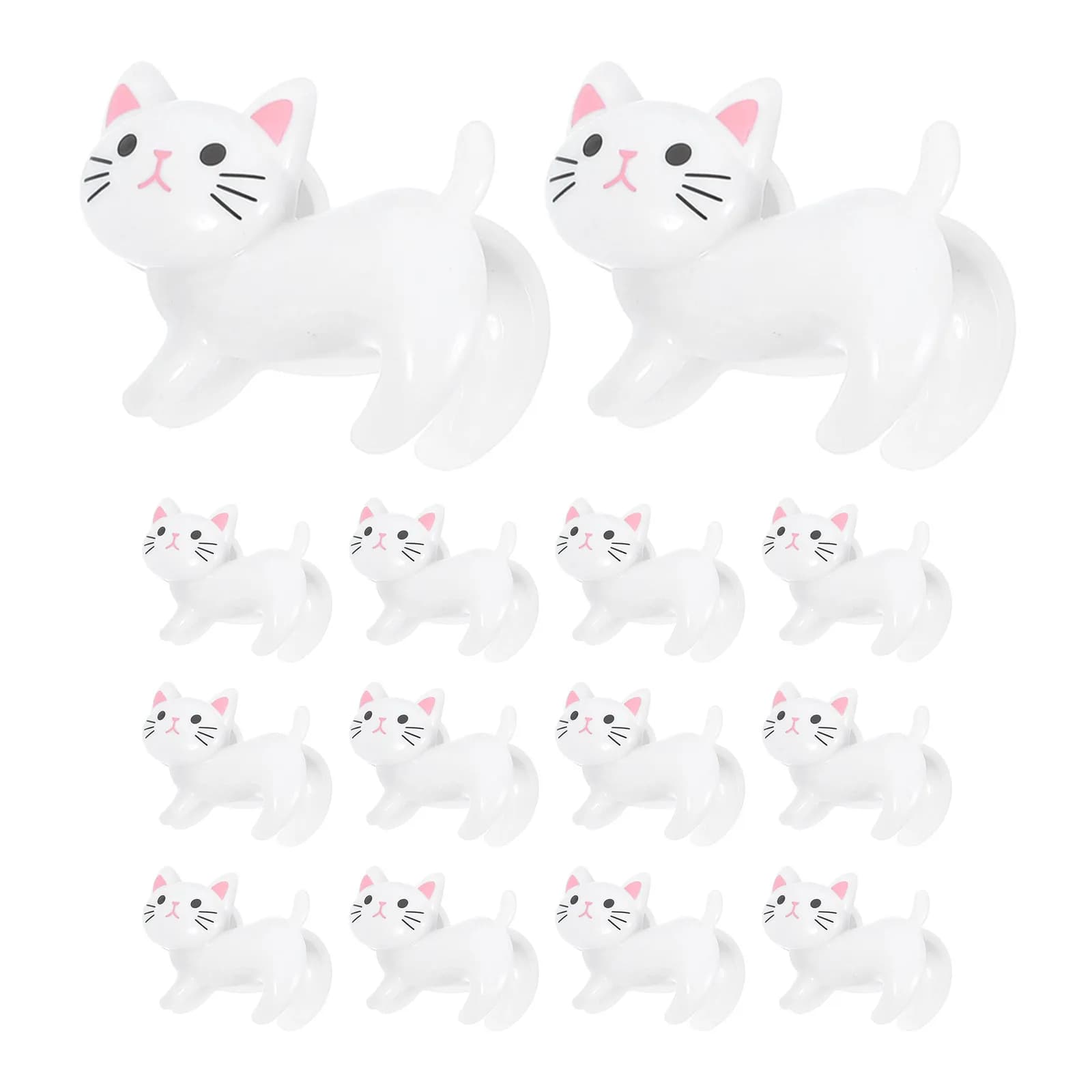 12Pcs Cat Shaped Clothes Pins Animal Bag Clips Multi Purpose Clips for Kitchen Laundry Photo Display Food Storage Sealing