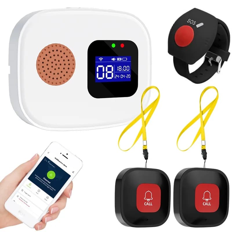 Tuya WiFi Smart SOS Call Button Wireless Caregiver Pager Phone Alert Transmitter Emergency Call Button For Kids Elderly Patient