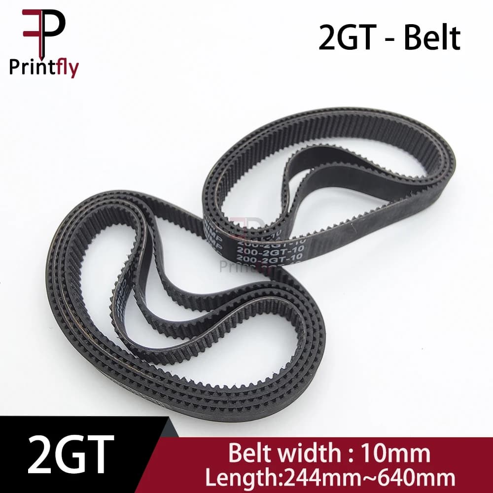 Cinghia dentata sincrona Printfly 2GT 2M GT2 Larghezza 10 mm ​ 244/250/260/280/294/300/320/340/350/550/600/610/640mm Gomma chiusa