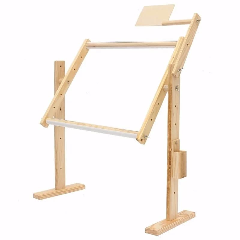 1Pc Adjustable Pine Wood Frame Floor Stand Cross Stitch Embroidery Tapestry Hoop Holder Handmade Sewing Craft Tools