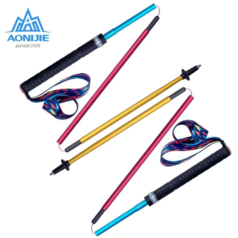 AONIJIE 2 Pz/paia Walking Sticks In Ultralight Aluminum Alloy Quick Lock Trekking Sticks Hiking Trail Running E4201