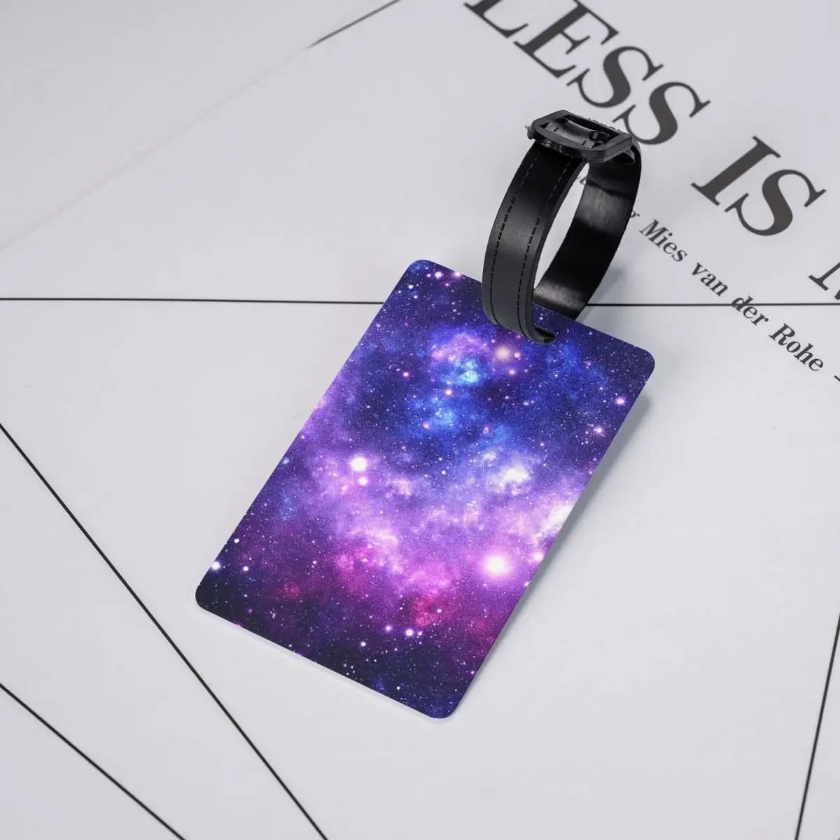 Etichette per bagagli Purple Blue Galaxy Nebula, accessori per valigie, etichetta per bagaglio da viaggio, porta etichette per identificazione, nome e indirizzo