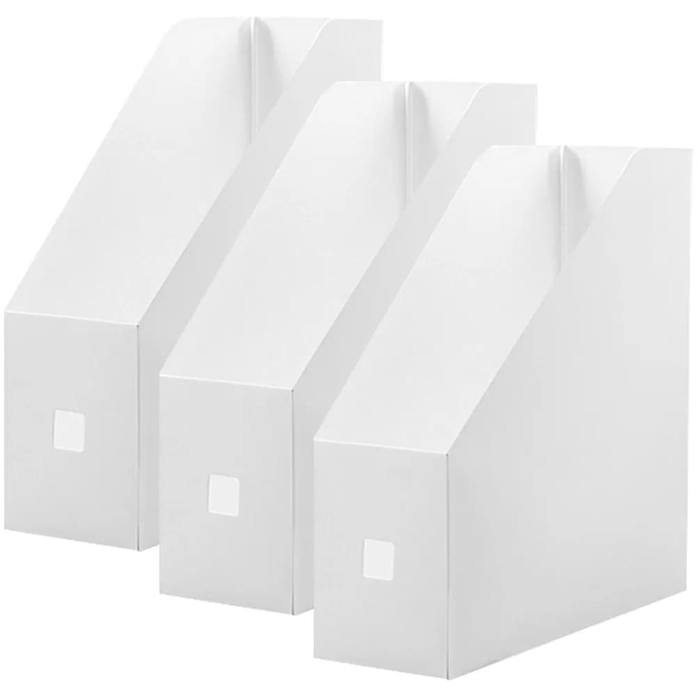 Set di 3 Portadocumenti da Scrivania in Plastica, Organizzatore per Ufficio, Porta Riviste, Porta Libri, Scatola Portadocumenti Verticale