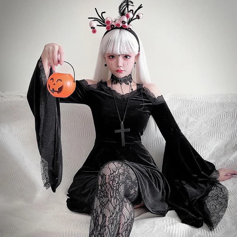 Costume cosplay di Halloween Sexy stile punk Dark Goth Y2k Millennium Yamamoto stile cool Little Devil Girl Dress