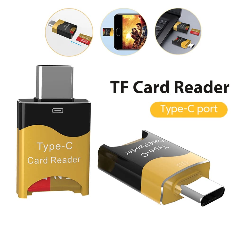 Lettore di Schede Mini Type-C OTG USB C per Memoria TF/SD Micro Card, Adattatore per iPhone 17 16 15 Samsung Tablet Laptop