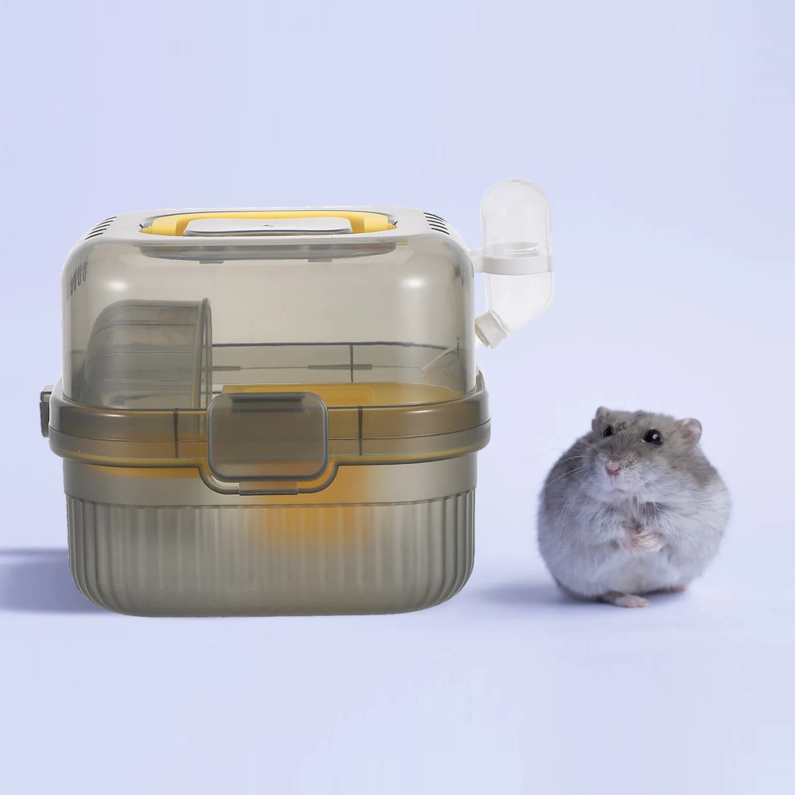 Trasportino Portatile per Piccoli Animali a Doppio Strato, Gabbia da Viaggio per Criceti, Furetti, Porcellini d'India, Sicura e Ventilata