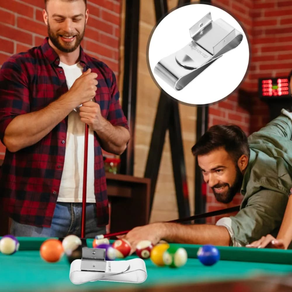 S Shape Magnetic Chocolate Clip Magnetic Stainless Steel Pool Cue Chalk Holder Silver Professional Snooker Cue Chalk Clamp
