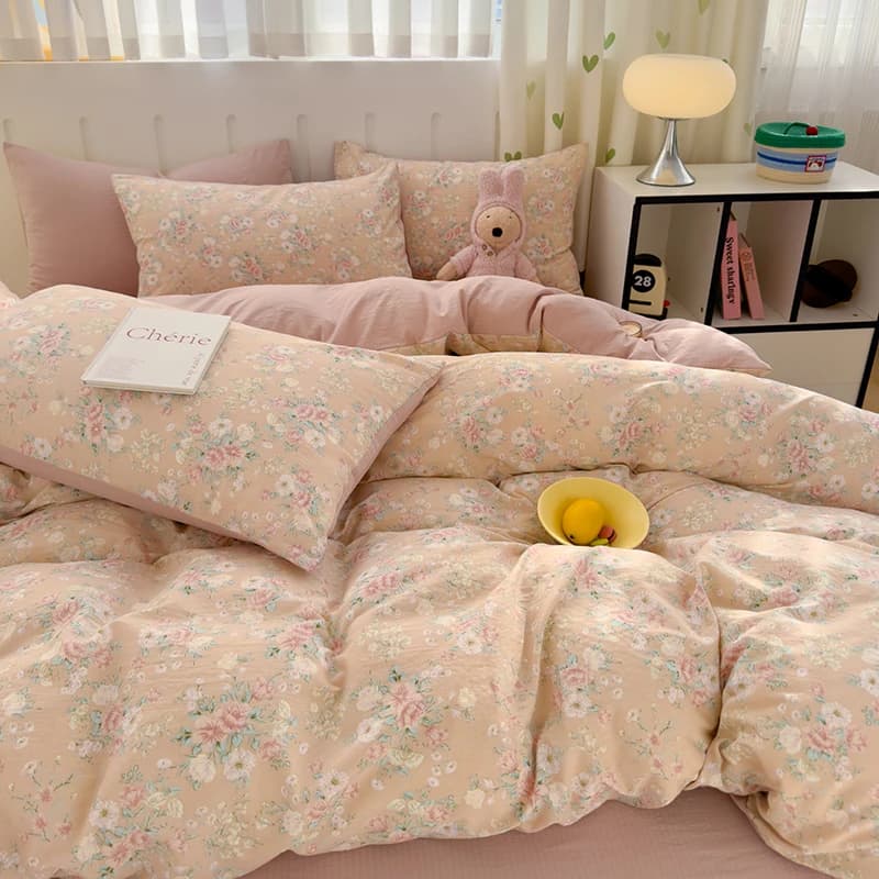 Copripiumino morbido Copripiumino stile floreale Copripiumino singolo/doppio/queen size Biancheria da letto per la casa (La federa ha bisogno dell'ordine)
