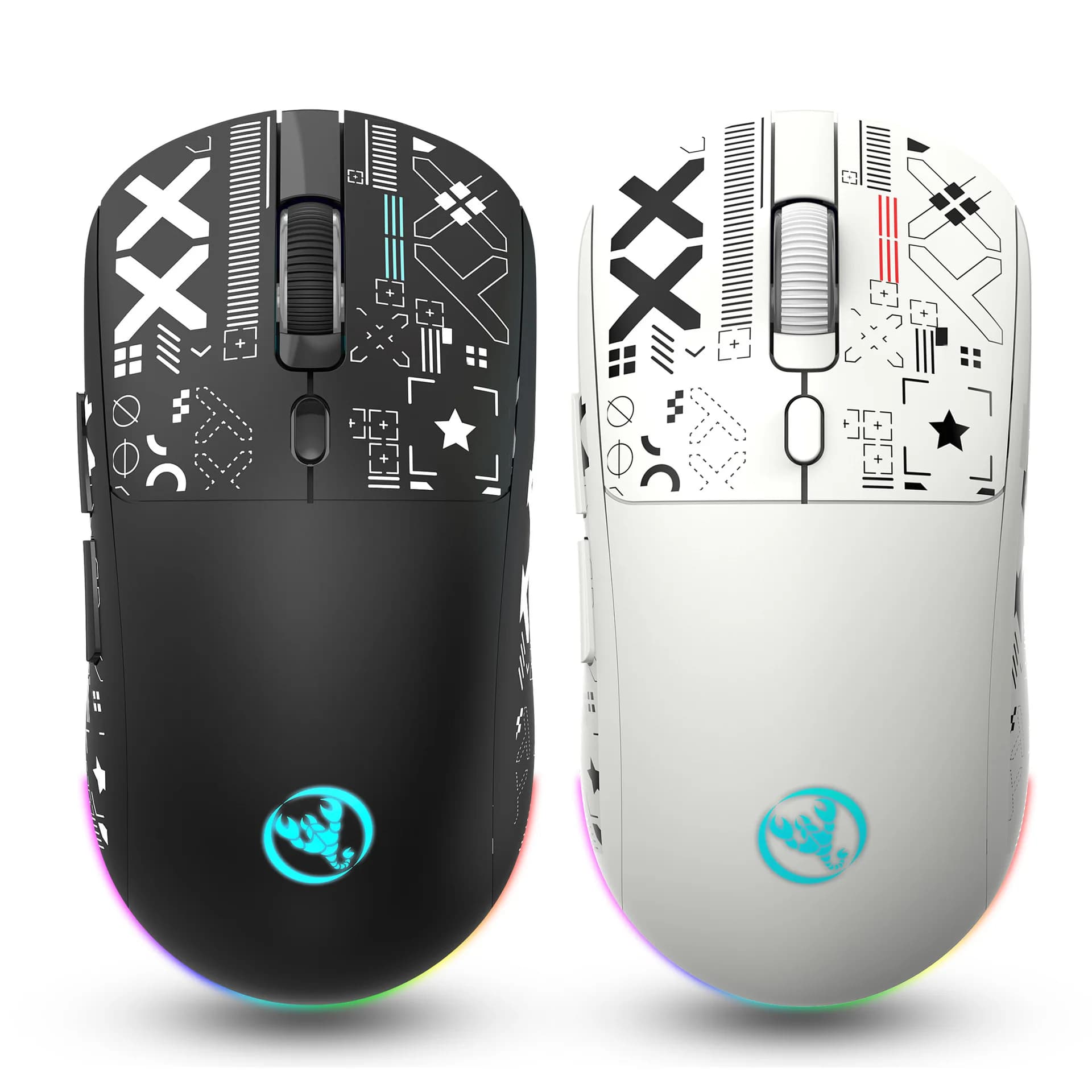 Mouse da gioco wireless Bluetooth 2.4G Connessione USB Mouse retroilluminato RGB per iPad Tablet Computer portatile 3600 DPI Clic silenzioso T90