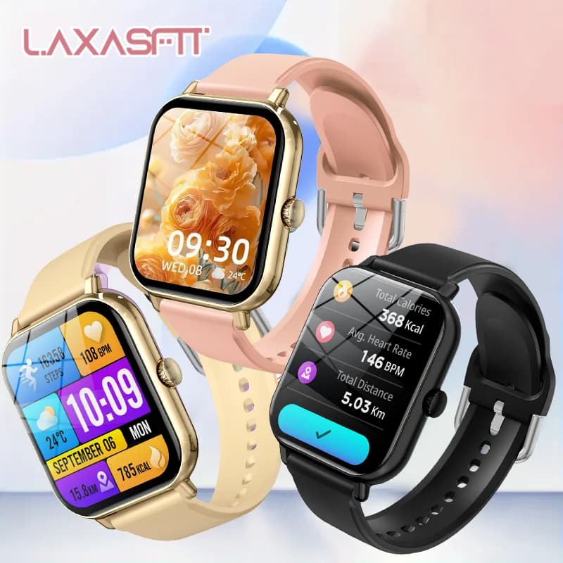 LAXASFIT 2025 New Men's Smart Watch Full Touch Screen Women's Gift Sports Watch for Fitness Phone Bluetooth Smart Digital Watch