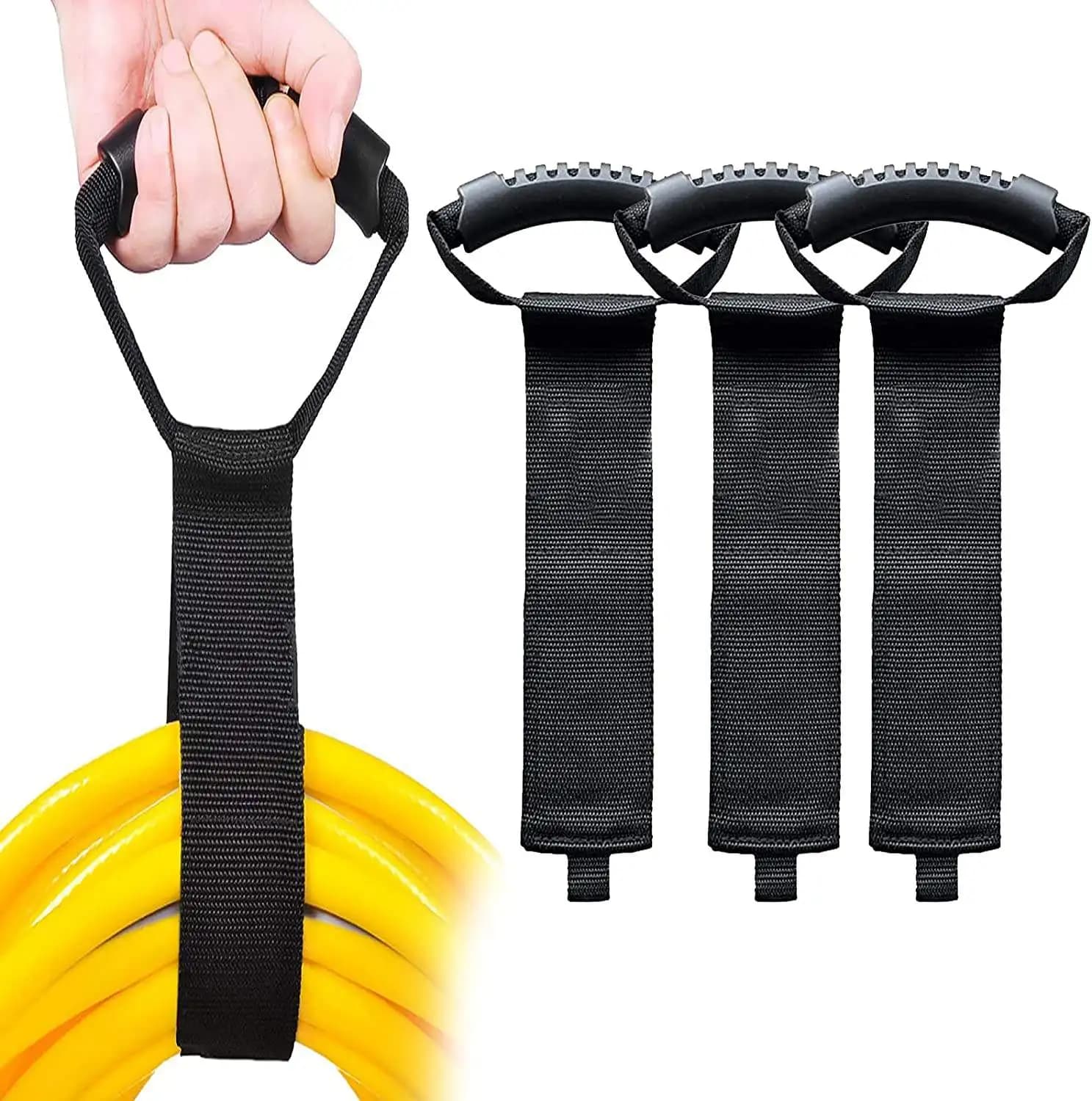 Cinghia di rilegatura ecologica per carichi pesanti da 1/2 pezzi con cinghia in velcro di stoccaggio facile da trasportare con cavo ad anello e gancio per carichi pesanti