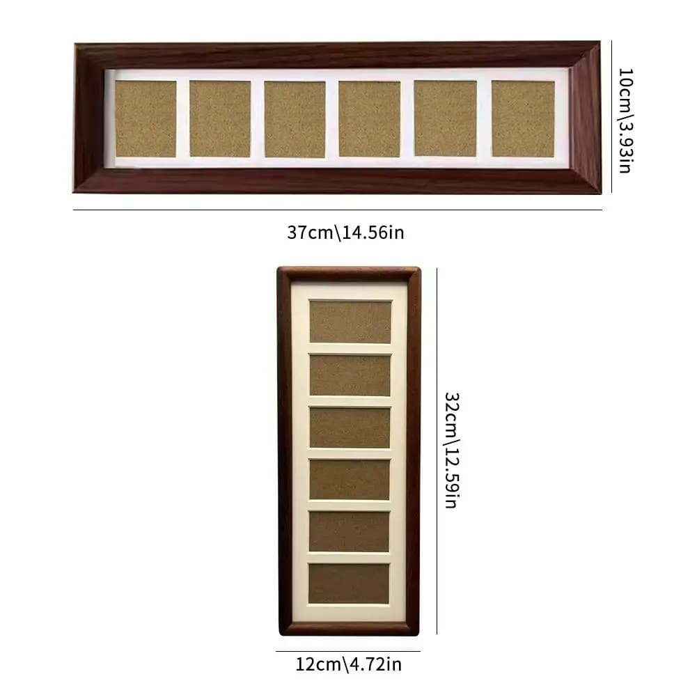 New upgraded 6-frame Photo Frame, Picture Display Frame Retro Minimalism Home Decor Ornament for Memorabilia Award Photos