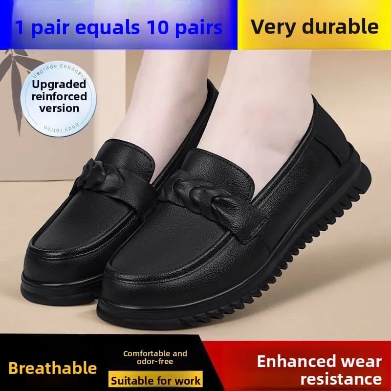 Comfortable Anti-Slip Soft Bottom Plastic Loafers Women's Shoes for Standing Long Hours Waterproof PVC Fashion Casual Busines...