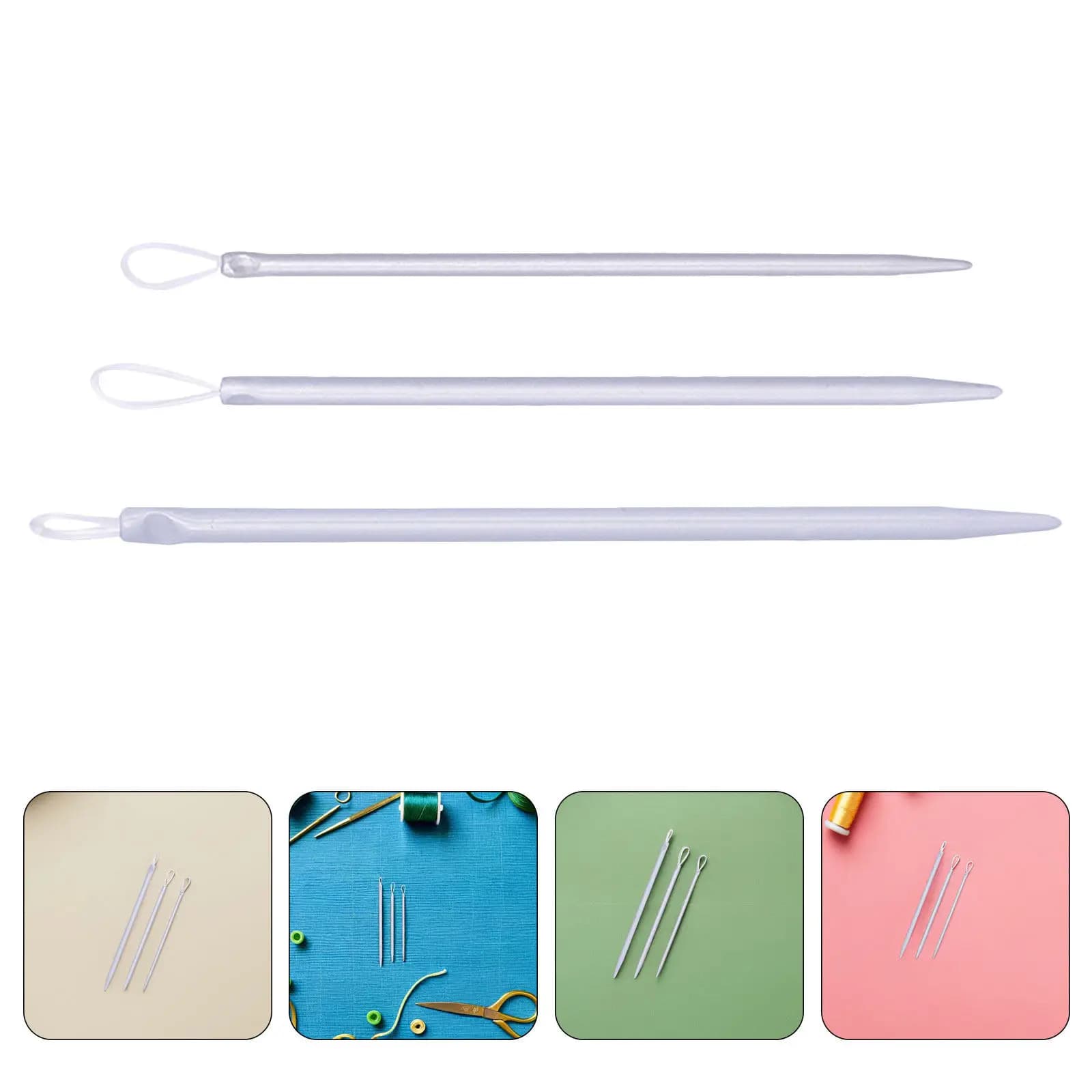 3Pcs Wool Yarn Threader Set Plastic Blunt Needles for Cross Stitch Embroidery Knitting Sewing Threading Tool Easy Grip