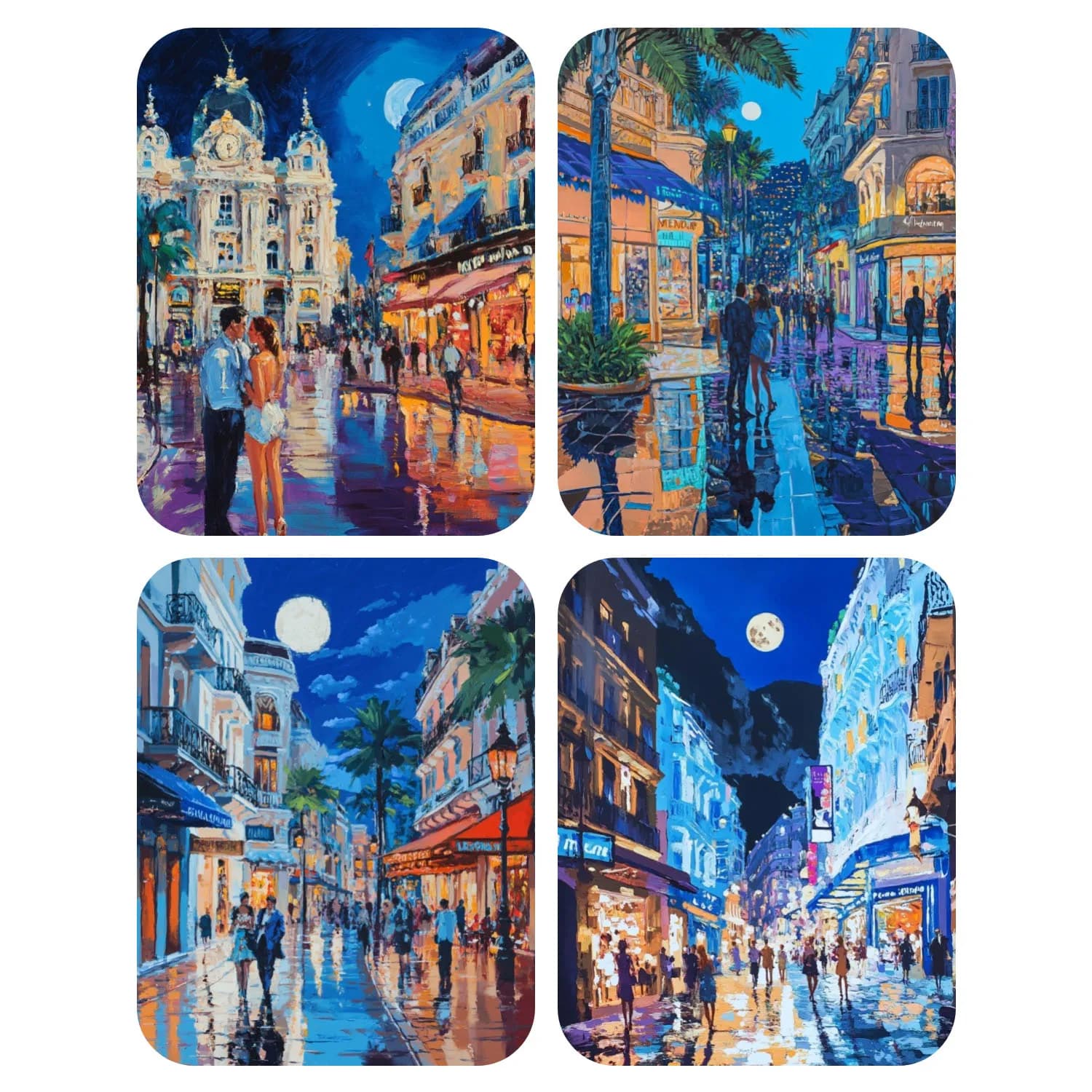 Hand Paint Comic Street Scene Painting By Numbers Kit DIY Acrylic Artwork Canvas Art Gift Home