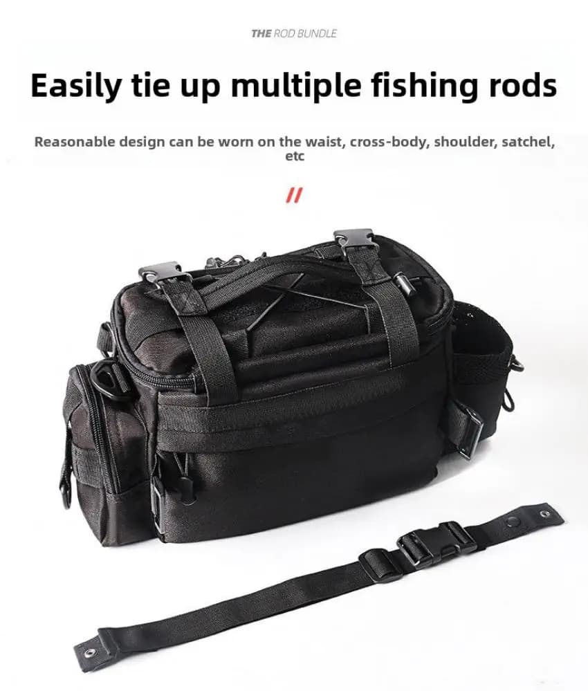 TRUVEX Fishing Tackle Backpack Lure Box Gear Storage Bag Fanny Pack for Men Fly Fishing Backpack with Rod Shoulder Bag