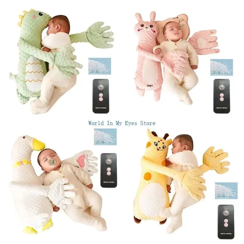 124D Cartoon Baby Exhaust Pillow Breathable Pacify Hand Toy Anti Startle Design Portable Soothing Aid for Mood Calming