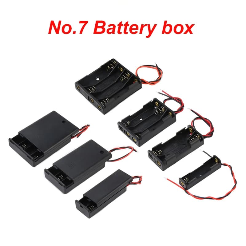 N. 7 4.5V battery storage box with lid/ switch Plastic charging compartment AAA 3V 12V Rechargeable FAI TEX mobile power supply