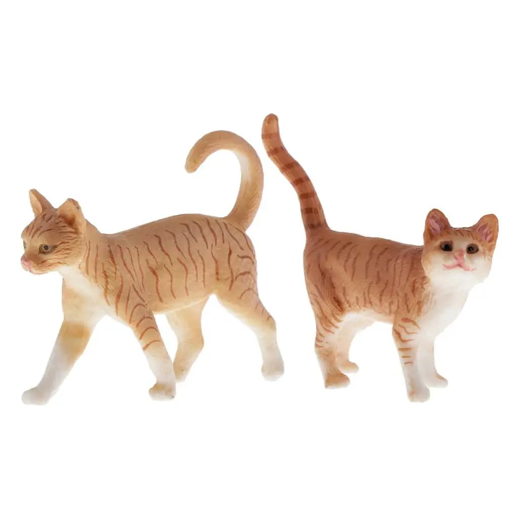 Figura di gatto Giocattoli Figura animale Modelli di gatti Simulazione Gatti 2 pezzi/set