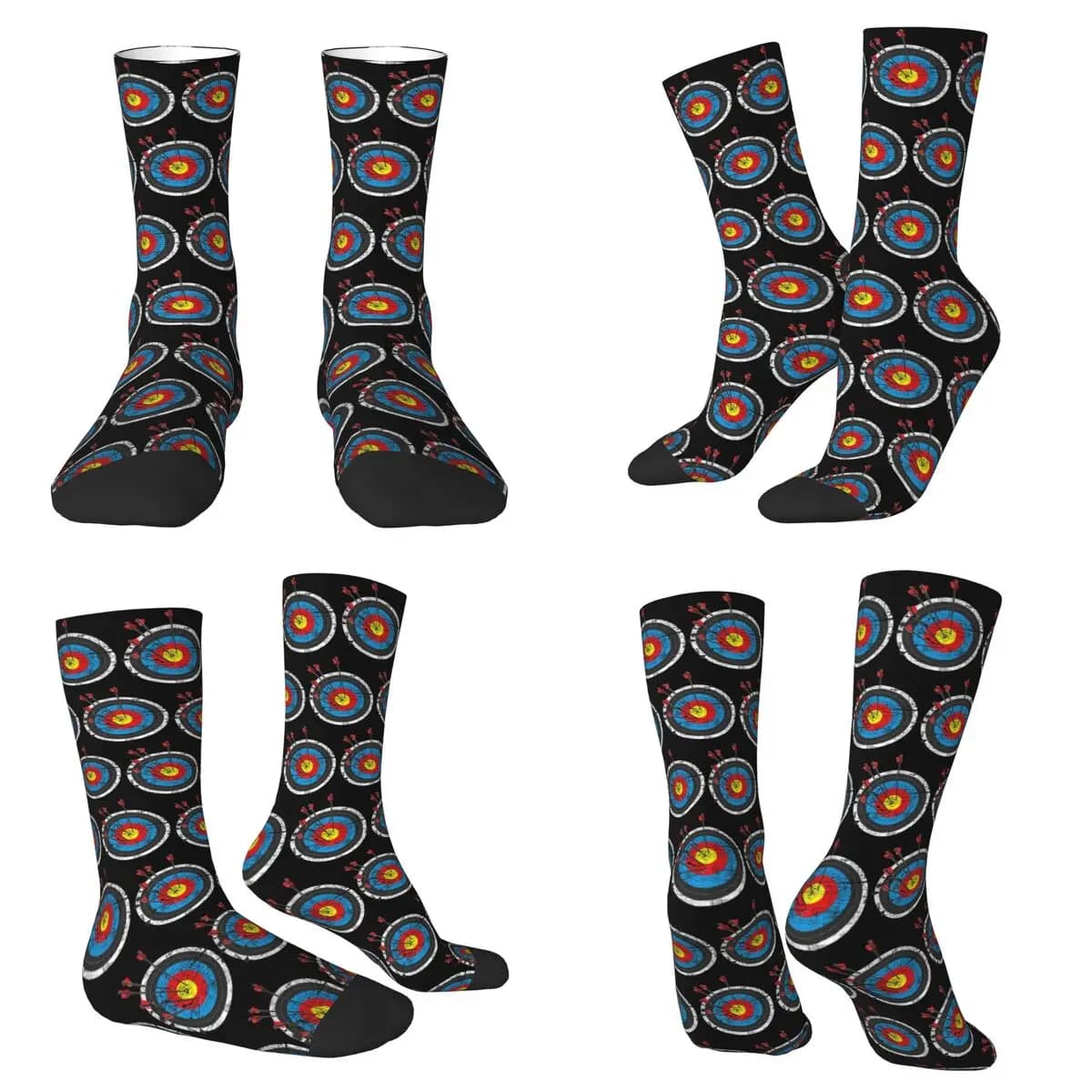Calzini vintage Archer Archery Bow Target, calze Harajuku che assorbono il sudore, calzini lunghi per tutte le stagioni, regalo unisex per San Valentino