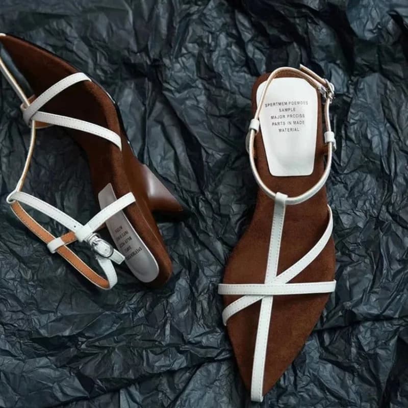 Women's High Heel Sandals Summer Shoes Luxury cow leather strap Slingback Women's Luxury Bridal Sandals Women's Designer
