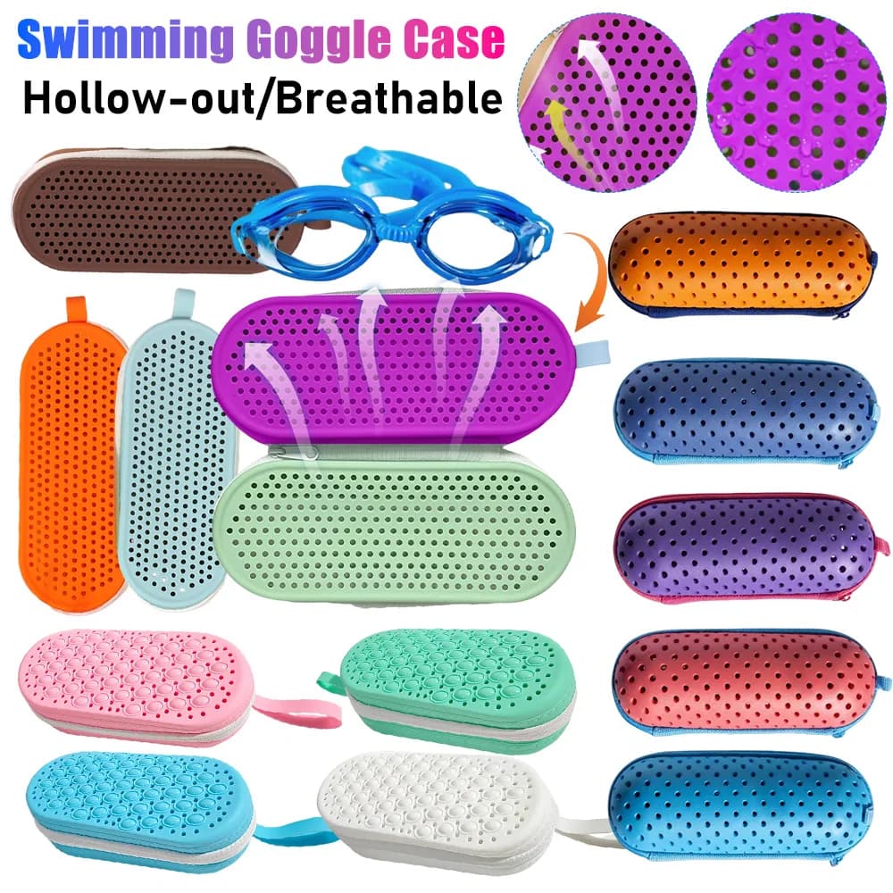 Swimwear Glass Box with Exhaust Hole Breathable EVA Glass Door Box Hinge Glass Case Bag Swimming Accessories