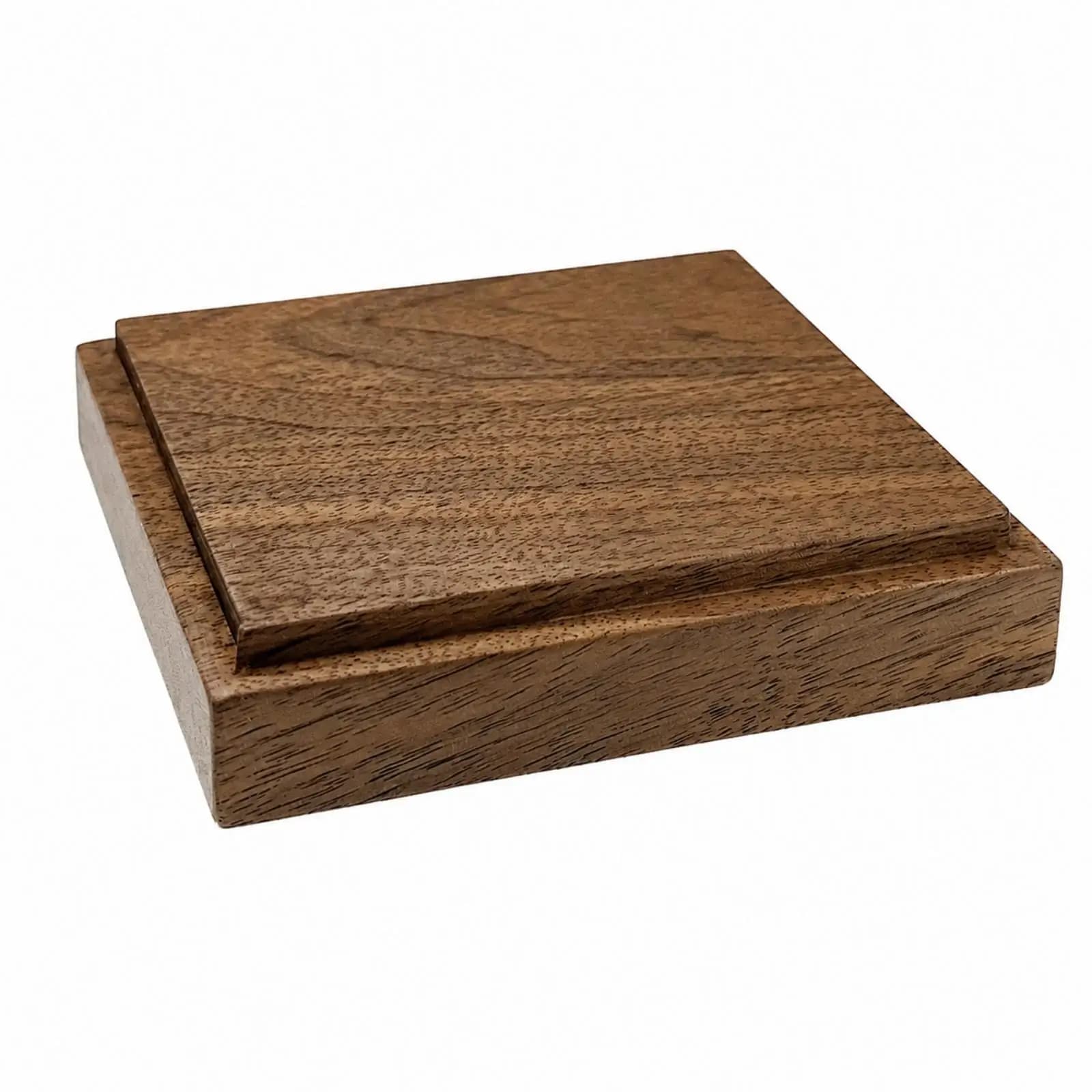 Walnut Wood Display Stand for Tea Table Desk Decor Figurines Jewelry Elegant Stable Block Base