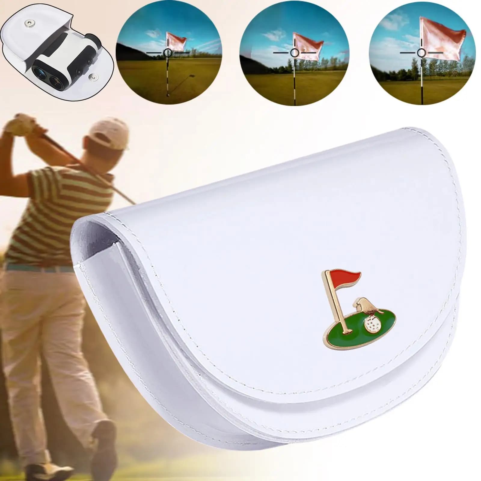 Custodia per telemetro da golf in pelle PU, marsupio compatto impermeabile, borsa portaoggetti per golfisti, porta palline, idea regalo