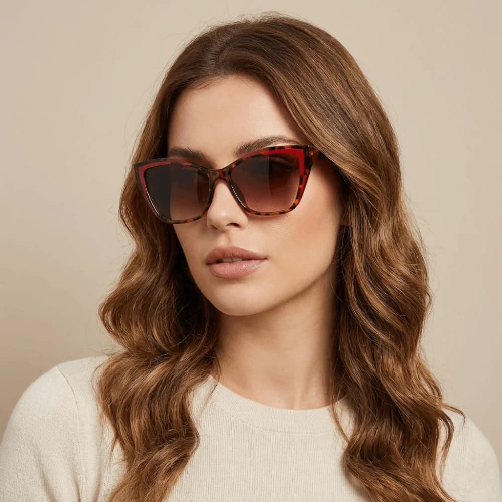 Exquisite Y2k Cat Eye Sunglasses Steampunk Gradient UV Protection Sunglasses Contrast Color Classic Fashion Shades Travel
