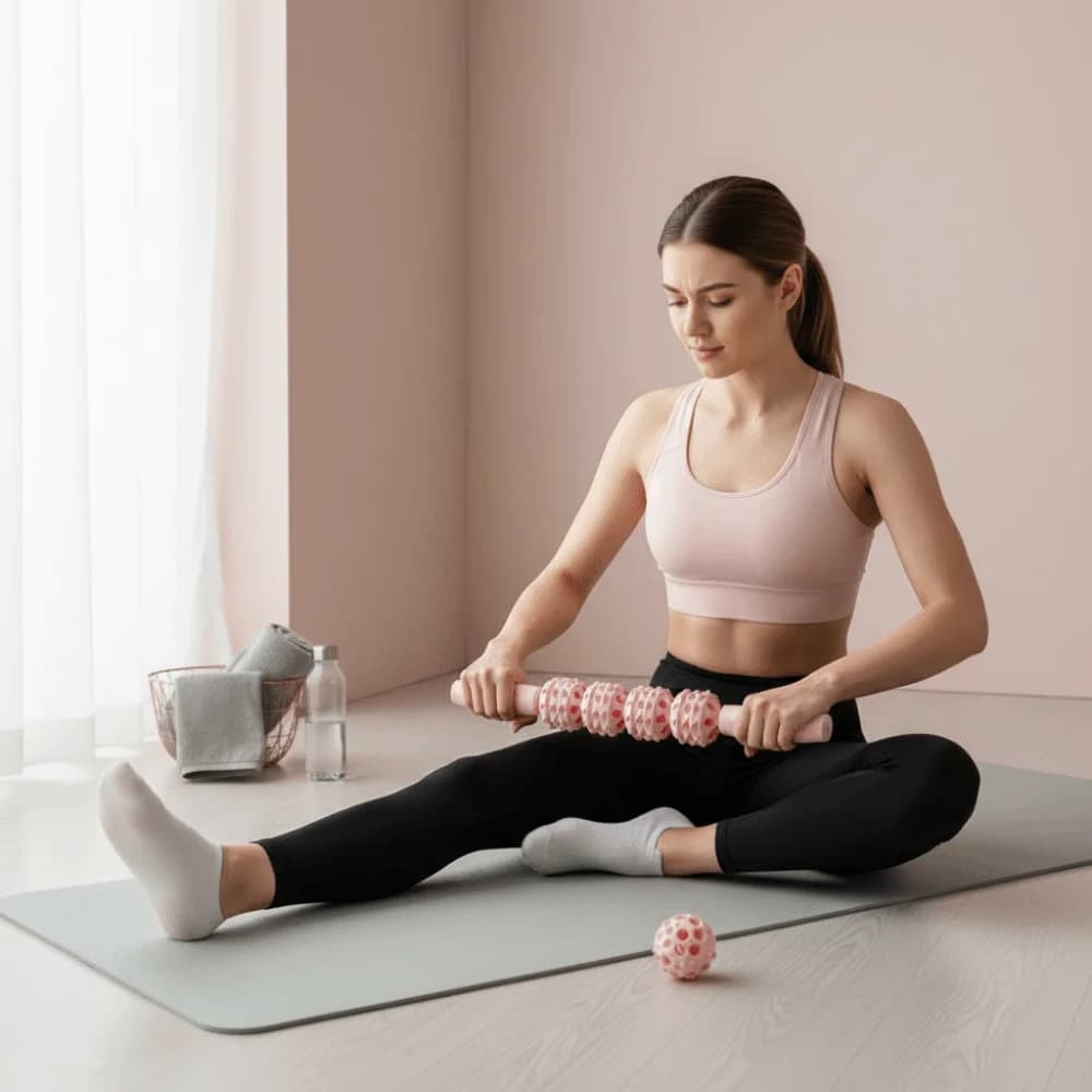 Massage Roller for Deep Fabrics, Stick for Slimming and Muscular Massage, Sports Rehabilitation Roller in Foam