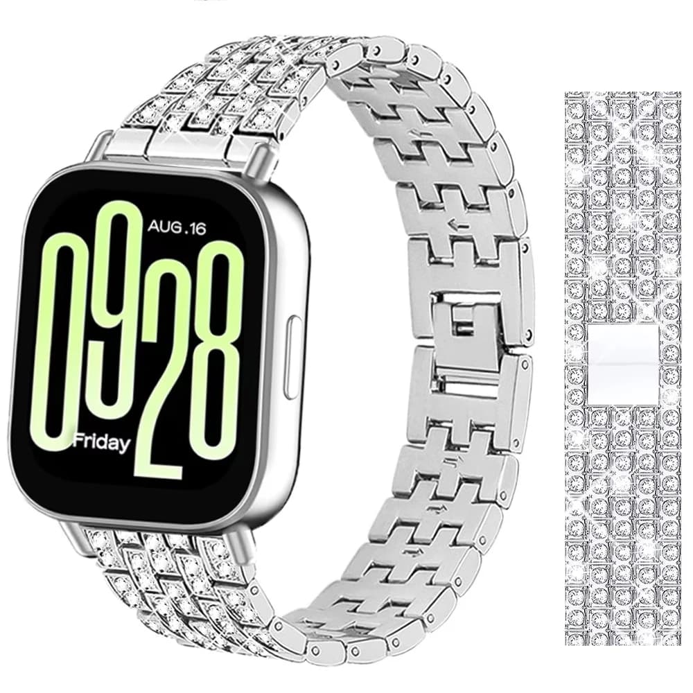 Cinturini in acciaio inossidabile con diamanti per Redmi Watch 5 Lite 22mm cinturino da donna per Redmi Watch 5 braccialetto attivo Correa in metallo