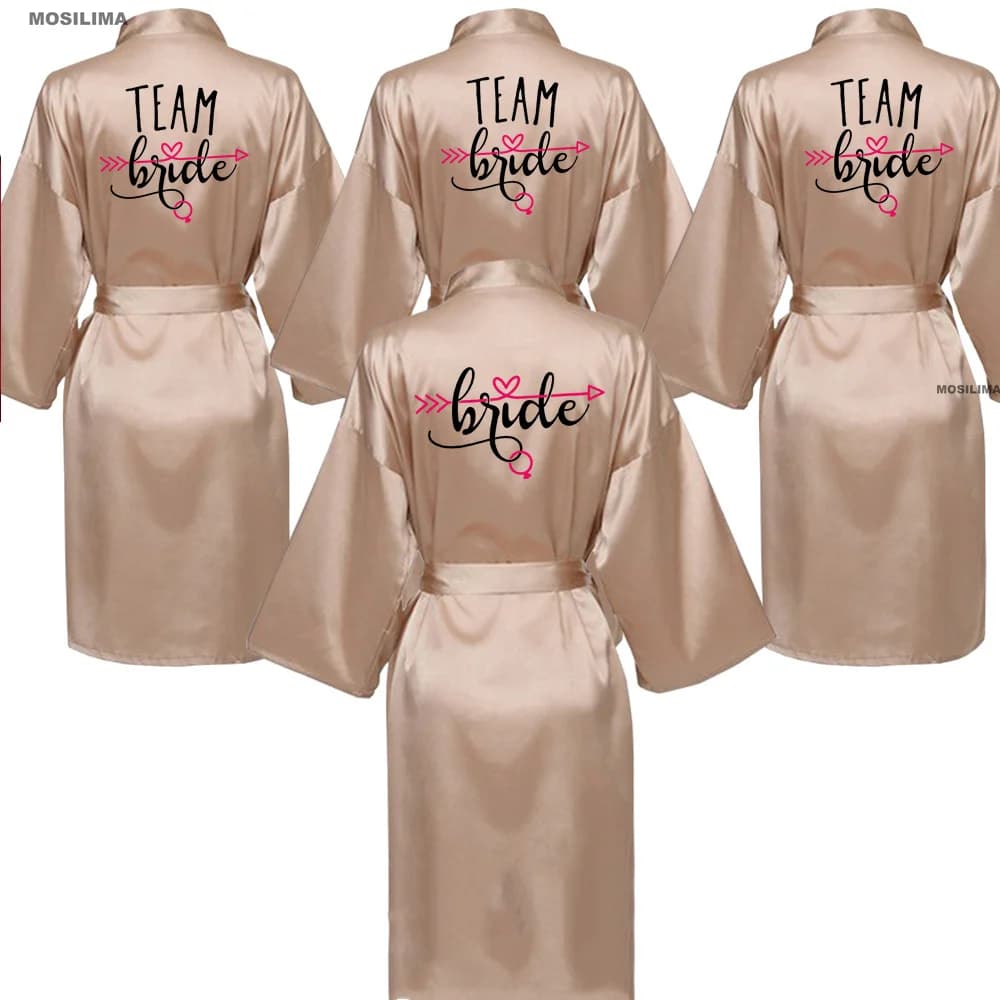 Women's Silk Satin Short Night Print Bathrobe Kimono Fashion Bathrobe Sexy Bathrobe Femme Bridal Bridesmaid Bridesmaid SP231