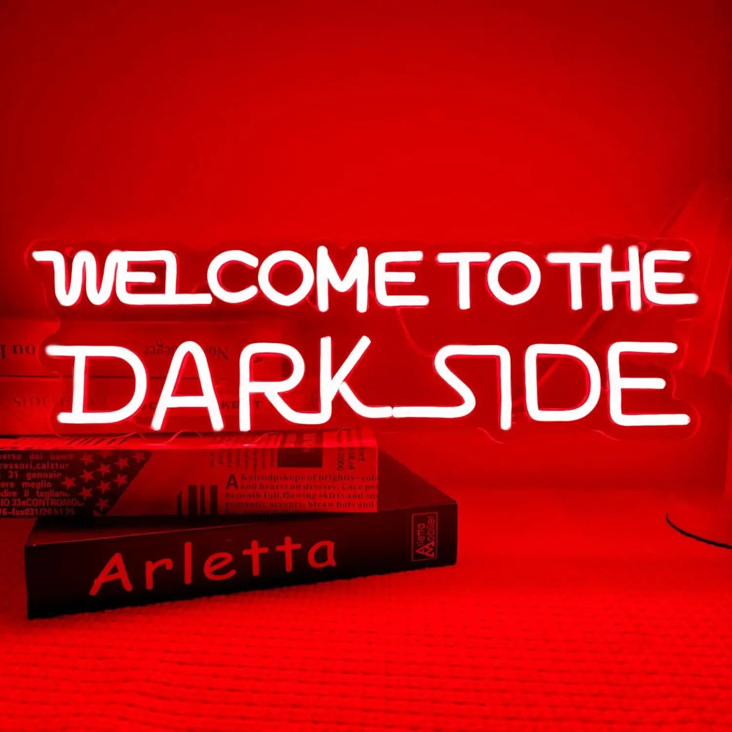 Welcome to the Dark Side Neon Sign USB Dimmable LED Light for Game Room Man Cave Bedroom Wall Aesthetic Decor Gifts Night Light
