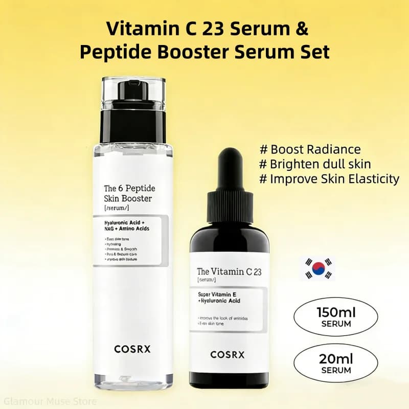 Serum COSRX Vitamin C 23 Peptide Booster, Serum Bright and Hydrating Face, Improve Opaca Skin Tone, Korean Skincare Kit