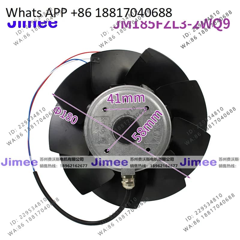 Ventola JM185FZL3-2WQ9 per Raffreddamento Motore Jimee, con Nucleo in Rame