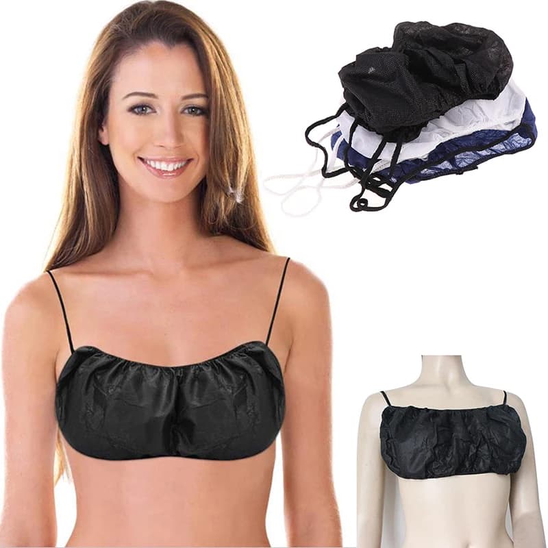 10 pezzi reggiseno usa e getta in tessuto Non tessuto SPA salone di bellezza massaggio biancheria intima donna tubo superiore reggiseno universale con tracolla a tracolla