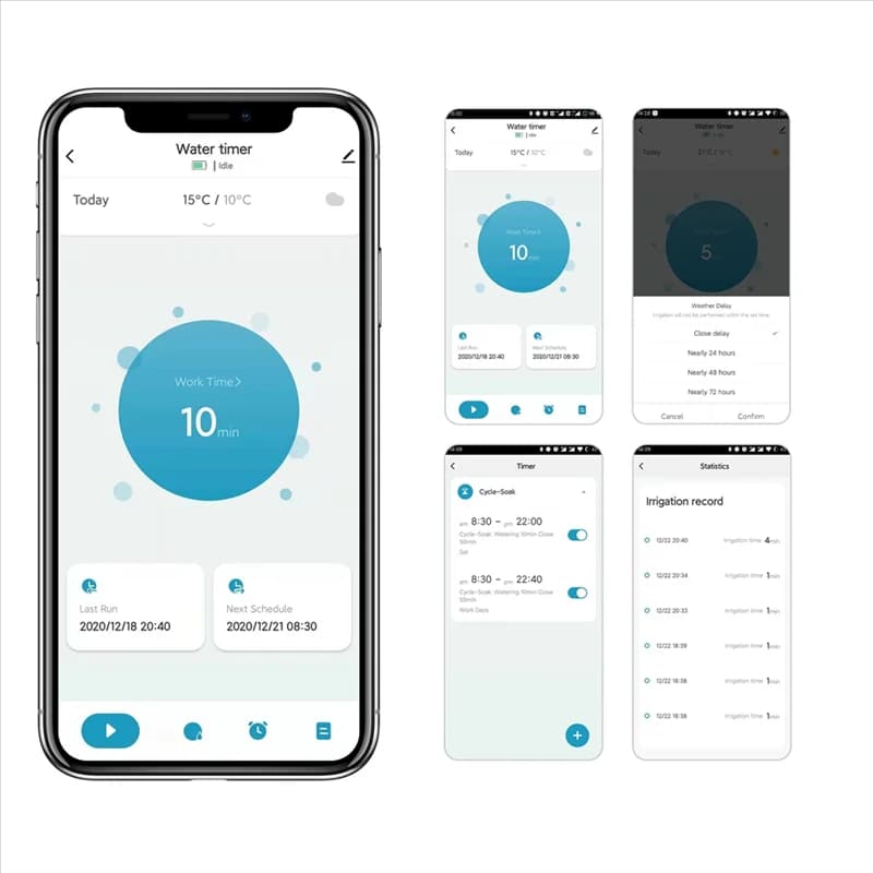 A71Z Valvola dell'acqua intelligente Sistema di irrigazione automatica da giardino Timer per irrigazione da giardino intelligente Wifi Irrigazione automatica a goccia Senza spina