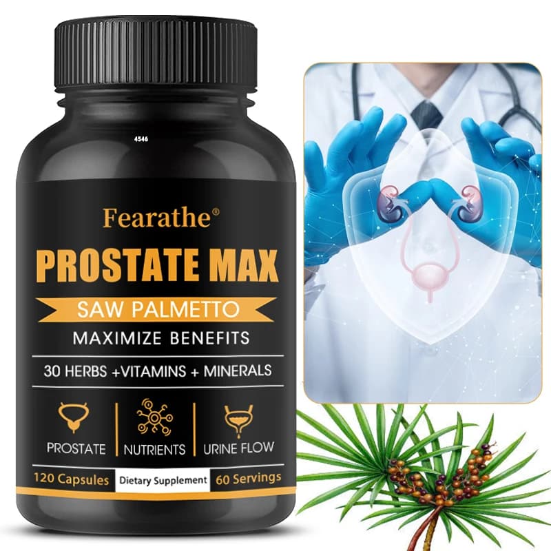 Capsule di Estratto di Saw Palmetto, Integratore per la Salute della Prostata, Crescita dei Capelli per Uomini, Aiuta a Regolare la Frequenza di Urinazione